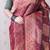 Maroon banarasi silk leheriya zari woven saree with contrast blouse piece