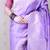 Lavender banarasi silk leheriya zari woven saree with contrast blouse piece