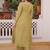 Mehendi women mal chanderi embroidered kurti with roman silk pant set