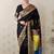 Black banarasi silk zari weaving saree with matching blouse piece