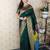 Green banarasi silk zari weaving saree with matching blouse piece