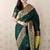 Green banarasi silk zari weaving saree with matching blouse piece