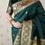 Green banarasi silk zari weaving saree with matching blouse piece