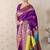 Purple banarasi silk zari weaving saree with matching blouse piece