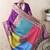 Purple banarasi silk zari weaving saree with matching blouse piece