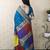 Teal banarasi silk zari weaving saree with matching blouse piece