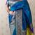 Teal banarasi silk zari weaving saree with matching blouse piece