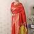 Red banarasi silk zari weaving saree with matching blouse piece