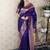 Violet banarasi silk zari weaving saree with matching blouse piece