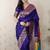 Violet banarasi silk zari weaving saree with matching blouse piece