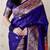 Violet banarasi silk zari weaving saree with matching blouse piece