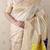 Off white banarasi silk zari weaving saree with matching blouse piece