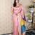 Pink banarasi silk zari weaving saree with matching blouse piece