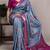 Graceful tasar silk printed saree with  viscose border