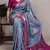 Graceful tasar silk printed saree with  viscose border