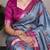 Graceful tasar silk printed saree with  viscose border