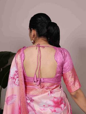 designer tussar silk printed saree with viscose border 3