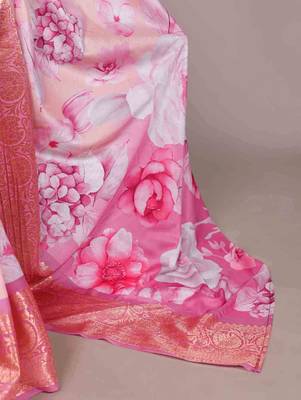 designer tussar silk printed saree with viscose border 5