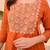 Orange cotton u  embroidered 3-piece anarkali suit set