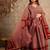 Red chevron printed anarkali kurta set
