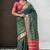 Green patola silk lagdi pallu zari weaving saree with contrast blouse piece