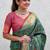 Green patola silk lagdi pallu zari weaving saree with contrast blouse piece