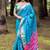 Blue patola silk lagdi pallu zari weaving saree with contrast blouse piece