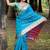 Blue patola silk lagdi pallu zari weaving saree with contrast blouse piece