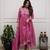 Pink beautiful embroidered kurti pant dupatta set for women