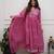 Pink beautiful embroidered kurti pant dupatta set for women