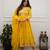 Yellow beautiful embroidered kurti pant dupatta set for women
