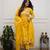 Yellow beautiful embroidered kurti pant dupatta set for women