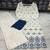 Beautiful white cotton kurta set with blue floral embroidery