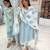 Beautiful sky blue cotton kurta set with blue floral strippedroidery