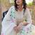 Beautiful white cotton hand-painted chicken shifli straight kurti set