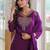 Ethnic purple cotton jaipuri embroidery kurta set
