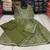 Green cotton embroidered bandni pattern 3-piece anarkali suit set