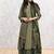 Green chevron printed anarkali kurta set