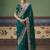 Teal fancy fabric embroidered saree