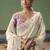 Cream fancy fabric embroidered saree
