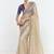 Fancy fabric embroidered beige saree