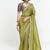 Fancy fabric embroidered olive green saree