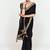 Fancy fabric embroidered black saree