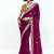 Fancy fabric embroidered rani pink saree