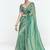 Fancy fabric embroidered sea green saree