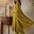 Dark-lemon embroidered chanderi silk thread work ethnic-kurtis