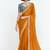 Fancy fabric embroidered orange saree