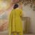 Dark-lemon embroidered chanderi silk thread work ethnic-kurtis