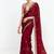 Fancy fabric embroidered maroon saree