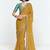 Fancy fabric embroidered mustard saree